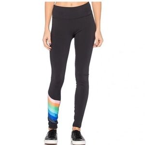 FP Movement- free people Black Leggings with Rainbow Stripe